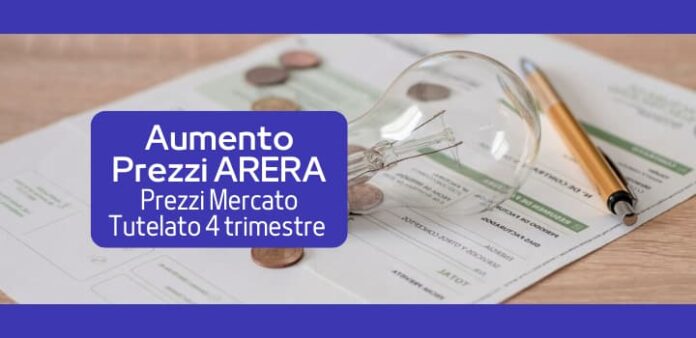 prezzi arera 4 trimestre